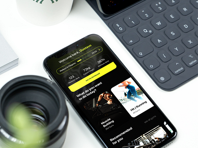 Gym App dark dark ui dashboard design gym gym app gymnastics interface iphone mode