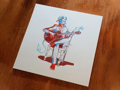 Me And The Devil Blues, Screen Prints anaglyph art devil halftone illustration overlay robert johnson screen print