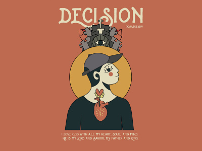 Decision | Jesus Piece #1 black christianity church decision design flat flat design illustration jesus poster print red white