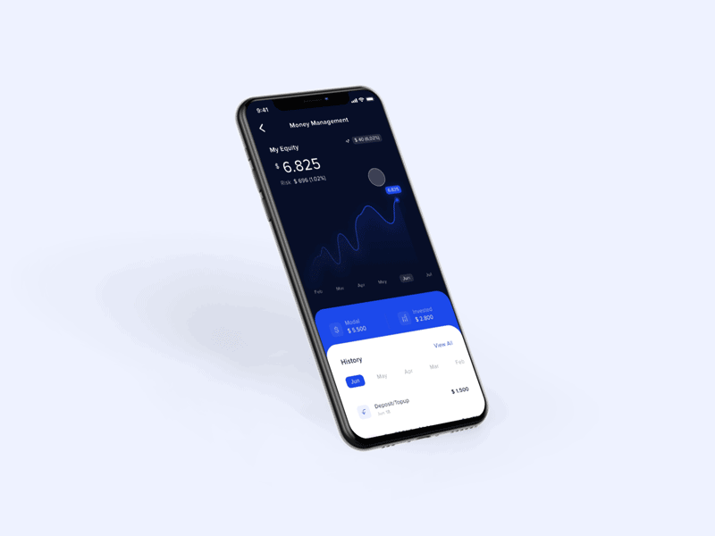 Money Management for Stock Trading animation design mobile app mobile interface money money management product design stock exchange trading ui ui ux design ui animation ui design ui ux
