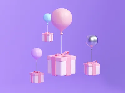 Gifts in the air air ballon flying gift illustration timeless udhaya