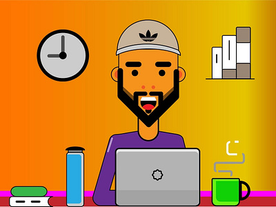 Designer in making design illustration