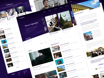 Nodeflux - Newsroom Exploration blog blog design branding clean flat landing page mockup news typography ui uidesign ux webdesign