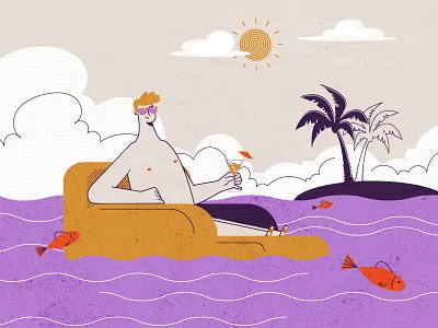 Holiday Is Coming3 animation beach character fish happy holiday palm relax sea summer sun