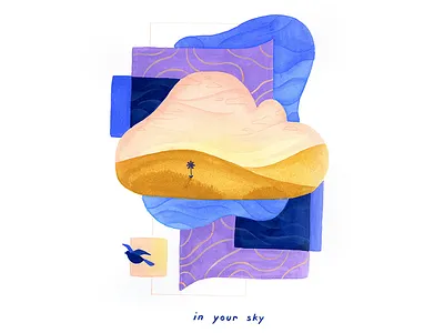 11. in your sky calm conceptual conceptual illustration design editorial illustration gouache illustration peaceful surreal