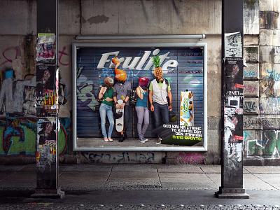 Frulite Print Ad 3e ads apple art direction coconut food frulite juice lyras orange juice photoshop print visual