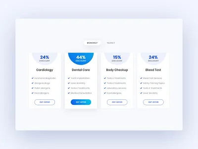 Medical Pricing Plan blood test clean creative dental care design hospital medical medim minimal offer plan pricing pricing plan pricing table ui ui ux ux web website websites