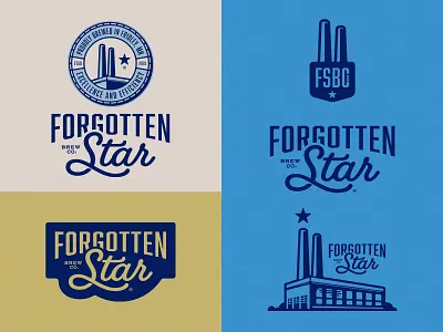 Forgotten Star Brewing II badge beer boiler room branding brewery chimney forgotten identity illustration industrial logo script star