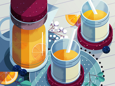 Happy Hydration digital editorial folioart fruit health illustration maite franchi texture