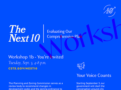 Editorial Poster - The Next 10 blue branding design editorial editorial art editorial layout event logo minimalist modern poster simple typography