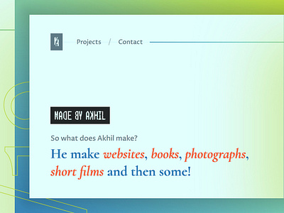 Hello! debut gradients portfolio typography ui ux website work in progress