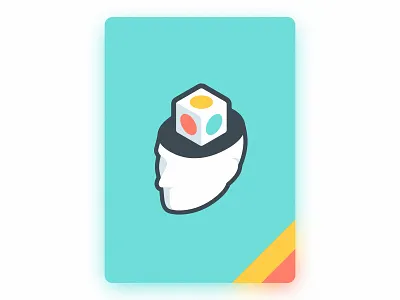 Cube Card blur card color game head icon illustration isometric line man open simple stroke