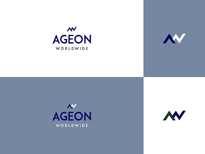 Ageon Worldwide Brand Identity Logo Design 2d blue brand identity branding clean design designer dribbble flat free free download graphic logo logo design logotype minimal mockup print ui vector