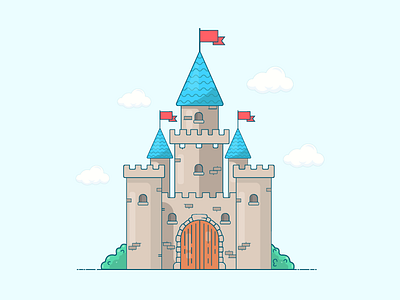 The Mysterious Castle 2dillustration animation 2d castle flatdesign games link videogame warrior zelda