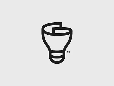 Lightbulb + Paper black branding identity light lightbulb lineart logo logos outline paper print printing simple thicklines