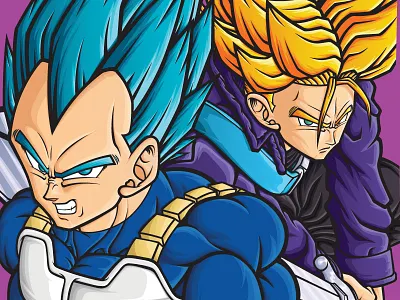 Dragon Ball Vegeta & Trunks Poster anime art design dragon ball dragon ball z illustration illustrator manga medicom poster art poster design posters trunks vector vector art vegeta