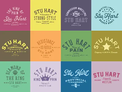 Stu Hart badge badge design brand branding design icon identity logo pro wrestling stampede wrestling