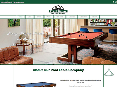 Front Range Pool Table Company Design billiards billiardsstore brand branding colorado design digital marketing agency fort collins graphic design graphic design localbusiness logo montains pool table ui web design web design agency web design company web development