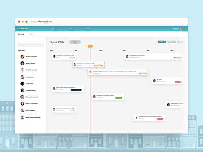 Merci Jack - Gantt Admin View admin admin panel app asana branding design sprint filter gantt gantt chart jira kanban sprint trello ui ui design uidesign ux ux design webapp webdesign