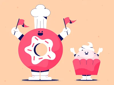 Cookie Crowd audience bakery candy character design chef cook cookie cookies cream donut donuts muffin snack sweets tasty whipped cream