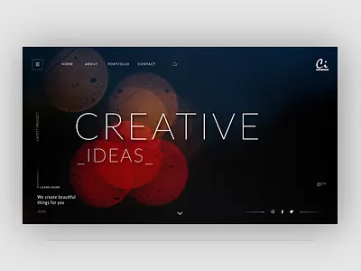 Creative studio Website landing page design creative creativity design designing studio ui ui design ui world web web world website website concept