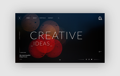 Creative studio Website landing page design creative creativity design designing studio ui ui design ui world web web world website website concept