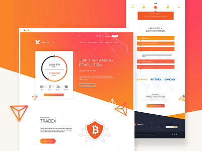 Digital Wallet App - Landing Page Design analytics big data chart charts concept cryptocurrency currency data digital digital currency exchange fintech landing page fintech web design funds market payment platform stats trade wallet