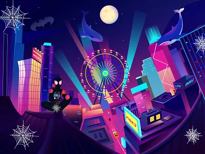 parallel universes 向量 城市 插图 插画