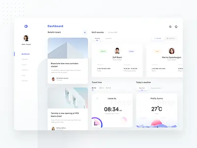 Dashboard for schedule and monitoring platform (version 6) calendar carbuswalk cards cards ui contact dashboard gps monitor neel news prakhar schedule settings sharma tickets uiux weather website website builder website design