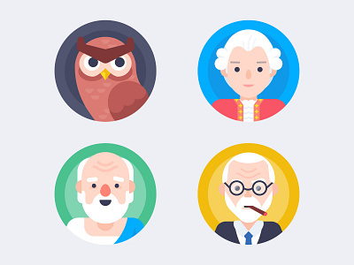 Famous Male avatars :) avatar avatars composer freud geek knowledge mozart musician owl philosopher psychology quiz socrates wisdom