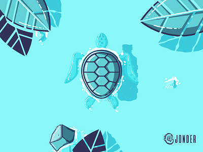 Shade of plastic character global warming graphic graphic design illustration jonder plasticfree pollution recycle turtle vector vector art vector illustration