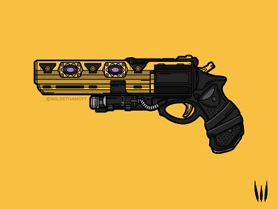 Austringer austringer destiny destiny 2 gun hand cannon illustration lineart vector weapon