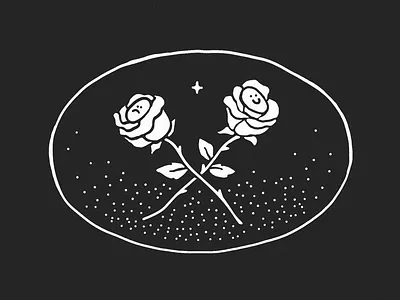 Roses design drawing graphic illustration retro rose
