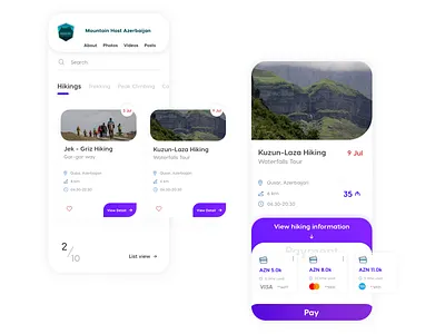 Mountain Host Azerbaijan App app brands clean design concept design dribbble events iphone x mobile app mobile design mobile ui outdoors trend ui ux web webdesign