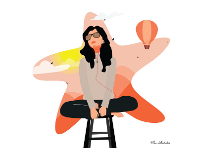 A Freaky Girl Illustration character illustration design girl illustration happy illustration illustration landscape illustration the chillustrators