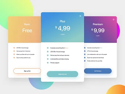 Daily UI 030 - Pricing 030 branding card challenge clean daily daily ui dailyui design gradient interface minimal plans price pricing ui ui design ux web website