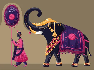 Hello! Dribbble animal animal illustration art character character design elephant hello dribble hellodribbble illustration indian modern modern design traditional art vector
