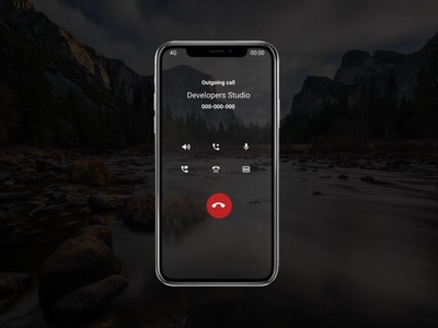 Dailer (Outgoing call) abstract android animation app branding dailyui dark design flat design minimal ui uidesign ux vector website