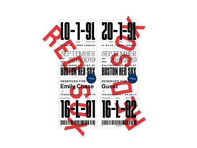 Red Sox / Tickets baltimore orioles boston branding lettering red sox sports ticket stub tickets typography