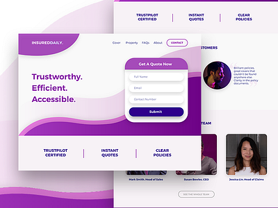 Landing Page - Day 003 adobexd daily ui dailyui form homepage insurance landingpage ui ux webdesign website