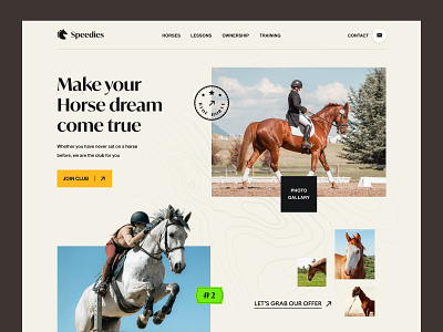 Horse Riding Club website community domestic dressage equestrian hobby home home page homepage horse horse racing horse riding landing page landingpage pet user interface uxui web design web site webdesign website