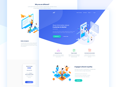 Data Store 2d blue branding clean data store design flat icon illustration landing page minimal modern simple typography ui ui ux user interface design ux web website