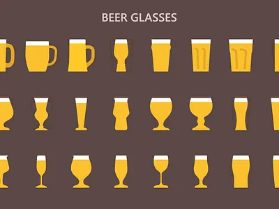 Beer glasses (colored icons) beer beer glasses beverage colored drink glass icons icons set vector wine