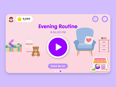 Timo_Kids Routine App app application color design flat home ios kid kids minimal mobile mobile app ui uiux ux