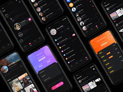 Social Product UI Design app chat dark dark ui instant messaging product profile social ui video