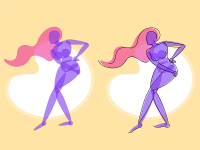 Figure Study body character character design color colors design female feminine figure figure drawing girl graphic design hair hello dribble illustration motion pink pose rhythm ui