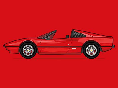Magnum PI's Ferrari 308 80s ferarri 80s tv ferarri ferarri 308 ferarri illustration magnum pi