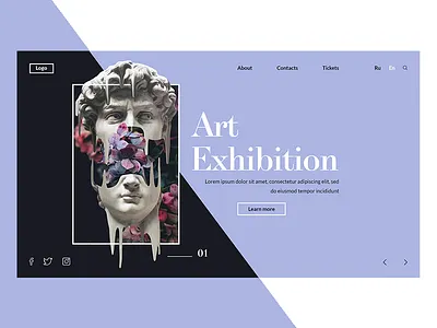 Art Exhibition design minimal typography ui ux web website