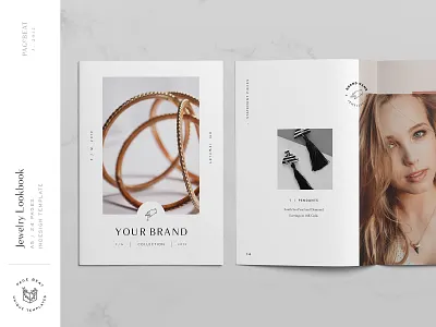 Jewelry Catalog Template Cover a5 brochure catalog catalog design catalogue catalogue design clean digital ebook editorial fashion jewellery jewelry layout lookbook neutrals portfolio print design printable template