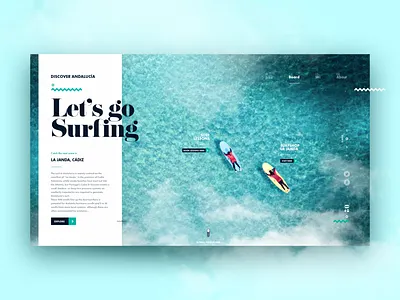 Discover Andalucía - Surfing adventure board design explore surf surfing travel trip ui ux